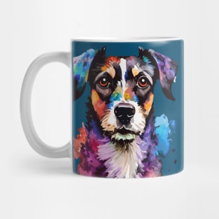 Colorful Jack Russell Terrier Digital Watercolor Mug